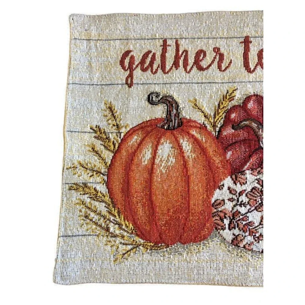 Thanksgiving Tapestry Placemats Set of 4 Gather Together Fall Harvest 13x18